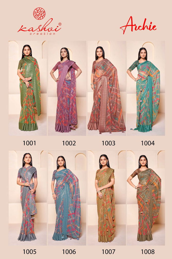 Archie By Kashvi Georgette Printed Sarees Catalog 